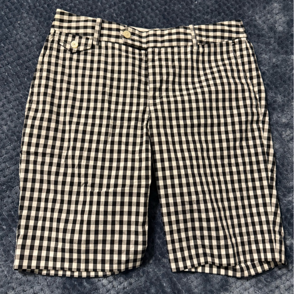 Ralph Lauren Black and White Checkered Women Golf Shorts